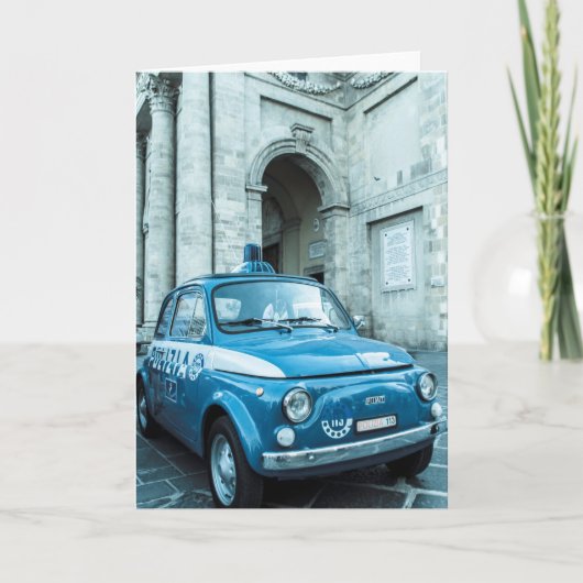 Polizeiwagen Fiats 500 in Italien Karte (Vorderseite)