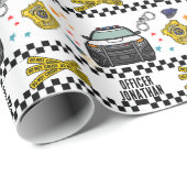Polizeiwagen Geburtstagspartei Geschenkpapier (Rolleneckpunkt)