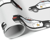 Polizeiwagen Geschenkpapier (Rolleneckpunkt)