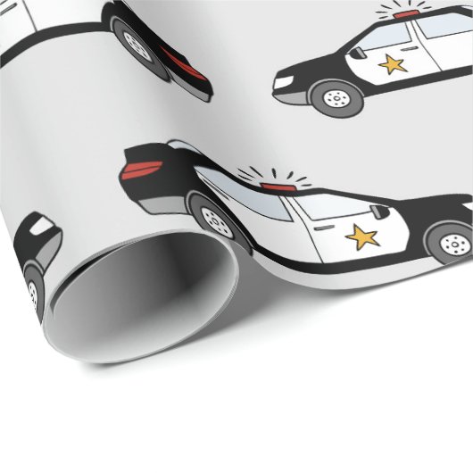 Polizeiwagen Geschenkpapier (Rolleneckpunkt)
