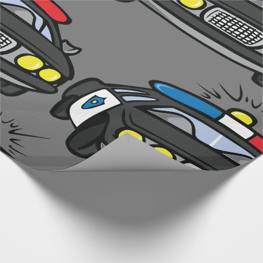 Polizeiwagen Geschenkpapier (Ecke)