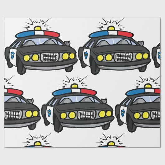 Polizeiwagen Geschenkpapier (Flach)