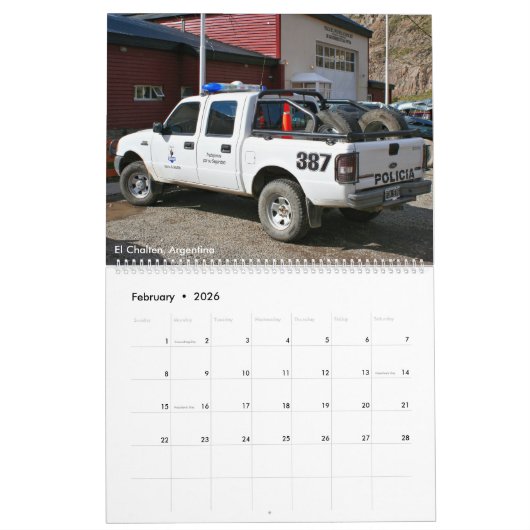 Polizeiwagen - Kalender 2026 (Feb 2026)