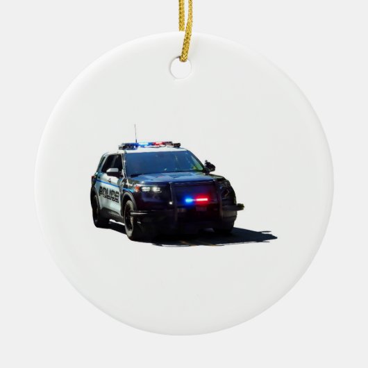 Polizeiwagen Keramik Ornament (Vorne)