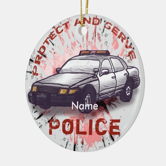 Polizeiwagen Keramik Ornament (Links)