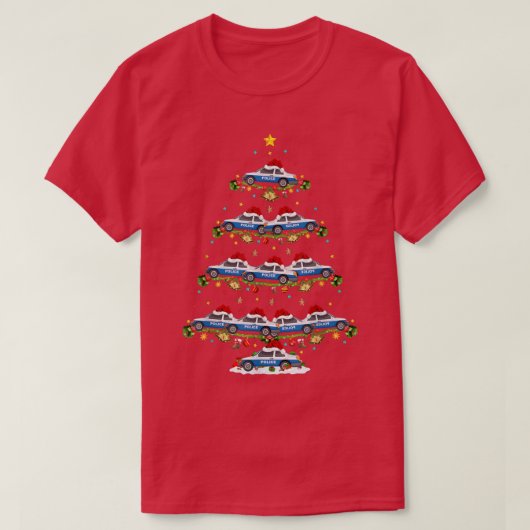 Polizeiwagen Lover Matching Santa Police Car Chris T-Shirt (Design vorne)