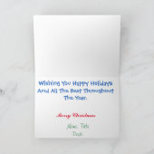 Polizeiwagen mit Weihnachtsbaumgrußkarte Karte (Innenseite)