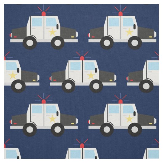 Polizeiwagen Niedliche Kinderwagen Stoff (Muster)