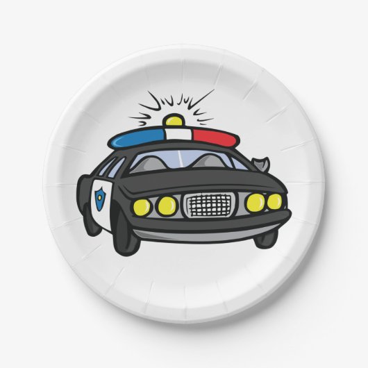 Polizeiwagen Pappteller (Vorderseite)