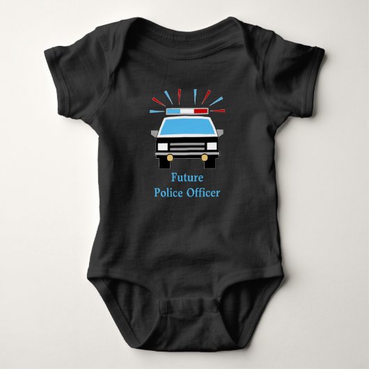 Polizeiwagen | Personalisiert | Künftiger Polizeib Baby Strampler (Vorderseite)