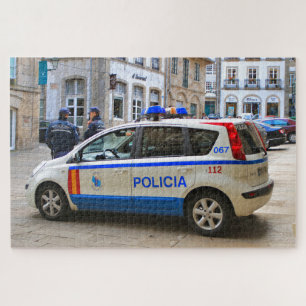 Polizeiwagen, Santiago de Compostela, Spanien Puzzle
