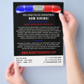Polizeiwagen Siren, Polizeibeamter Anwerbung Flyer (Hand)
