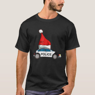Polizeiwagen T Weihnachtsfeierliche Weihnachtsmann T-Shirt