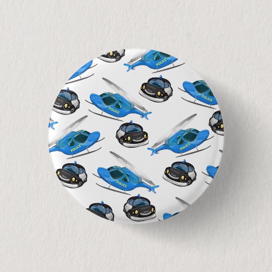 Polizeiwagen und Hubschrauber Button (Vorderseite)