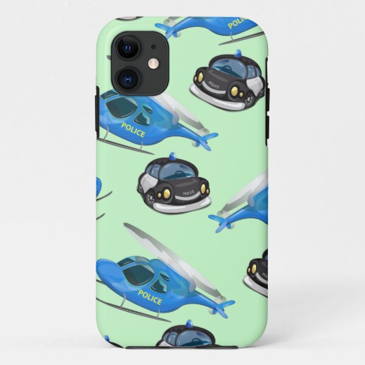 Polizeiwagen und Hubschrauber Case-Mate iPhone Hülle (Rückseite)