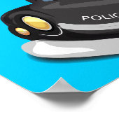 Polizeiwagen und Hubschrauber Poster (Ecke)