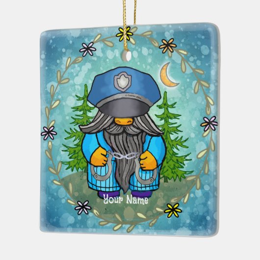 Polizeizwerg Keramikornament (Links)