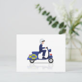 Polizist auf Scooter Postkarte (Stehend Vorderseite)