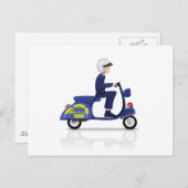 Polizist auf Scooter Postkarte (Vorne/Hinten)