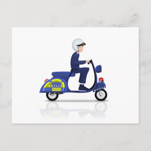 Polizist auf Scooter Postkarte (Vorderseite)