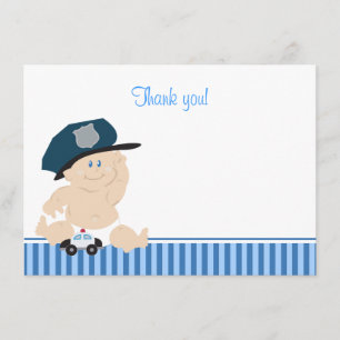 Polizist Baby Cop Flachkarte Dankeschön Dankeskarte
