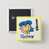 Polizist Beruf Button (Vorne & Hinten)