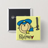 Polizist Beruf Button (Vorne & Hinten)