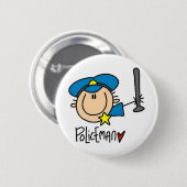 Polizist Beruf Button (Vorne & Hinten)
