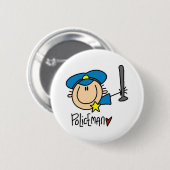 Polizist Beruf Button (Vorne & Hinten)