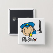 Polizist Beruf Button (Vorne & Hinten)