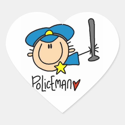 Polizist Beruf Herz-Aufkleber (Vorderseite)