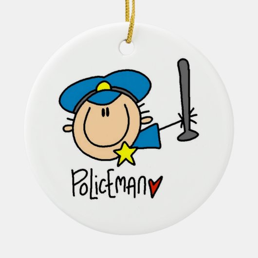 Polizist Beruf Keramik Ornament (Vorne)