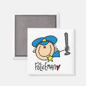 Polizist Beruf Magnet (Vorderseite/Rückseite)
