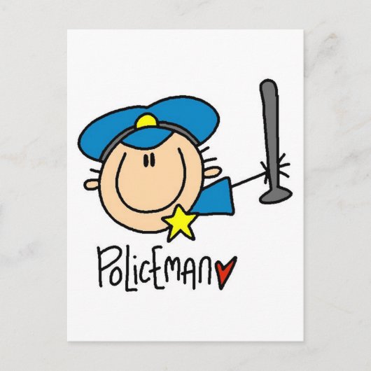 Polizist Beruf Postkarte (Vorderseite)