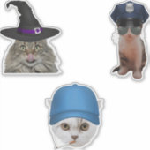Polizist Cat Aufkleber (Vorderseite)