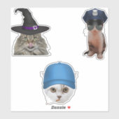 Polizist Cat Aufkleber (Blatt)