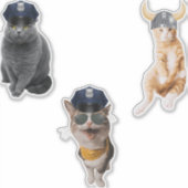Polizist Cat Aufkleber (Vorderseite)