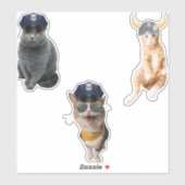 Polizist Cat Aufkleber (Blatt)