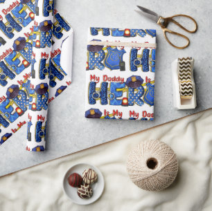 Polizist Daddy Held  Geschenkpapier