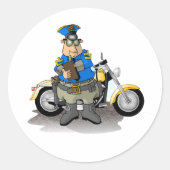 Polizist, der ein Ticketaufkleber schreibt Runder Aufkleber (Vorderseite)
