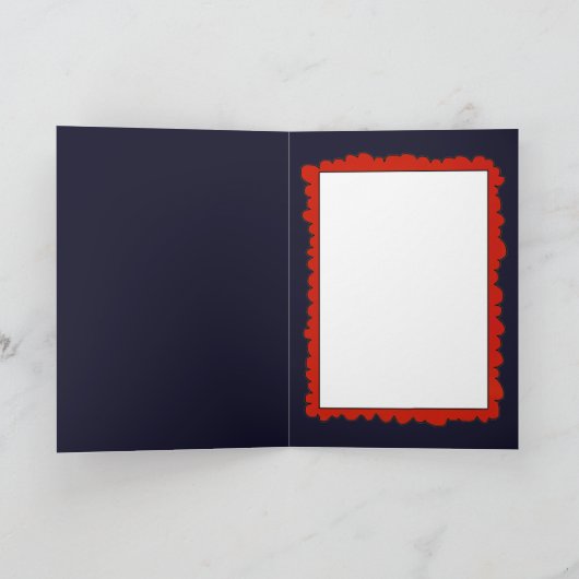 Polizist der weiblichen Polizei begrüßt Wortkarte Karte (Innenseite)