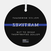 Polizist des Polizeibeamten der personalisierten T Ornament Aus Glas (Rückseite)