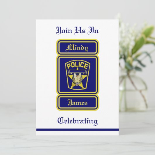 Polizist Einladung zur Hochzeit (Stehend Vorderseite)