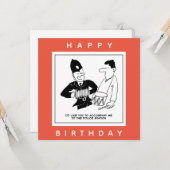 Polizist frage den Menschen, ihn ￼ Cartoon zu begl Karte (Vorderseite/Rückseite Beispiel)