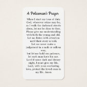 Polizist für die Strafverfolgung mit der Gebetskar (Rückseite)