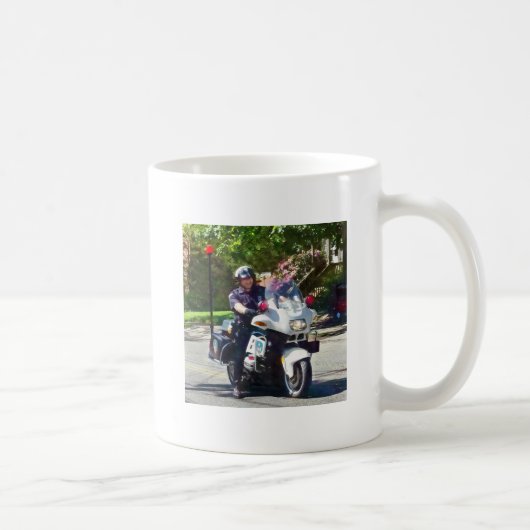 Polizist für Motorrad Kaffeetasse (Rechts)
