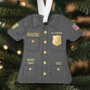 Polizist Gesetzeshüter Cop-Shirt Weihnachten Ornament