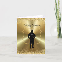 Polizist Golden Weihnachtskarte