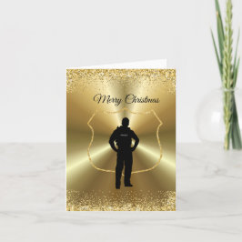 Polizist Goldene Weihnachtskarte Karte