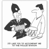 Polizist hat den Accordion-Cartoon. Aufkleber (Vorderseite)